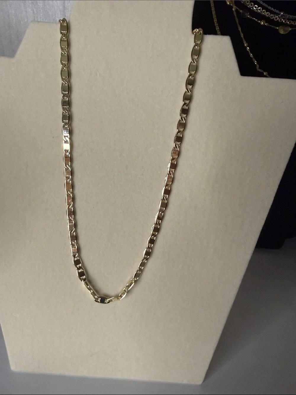 18k Triple Gold Plated Link Chain Necklace - Elegant Women's Jewelry